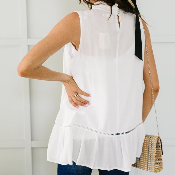 Victoria Lace Mock Neck Top in Ivory - Picture 3 of 4